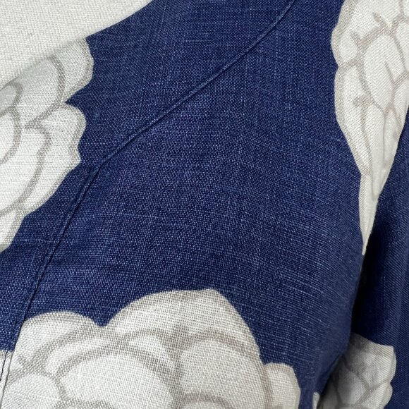 BODEN 100% Linen Blue Floral 3/4 Sleeve Tunic Knee Length Dress Size‎ UK 8 US 4 - Picture 4 of 14